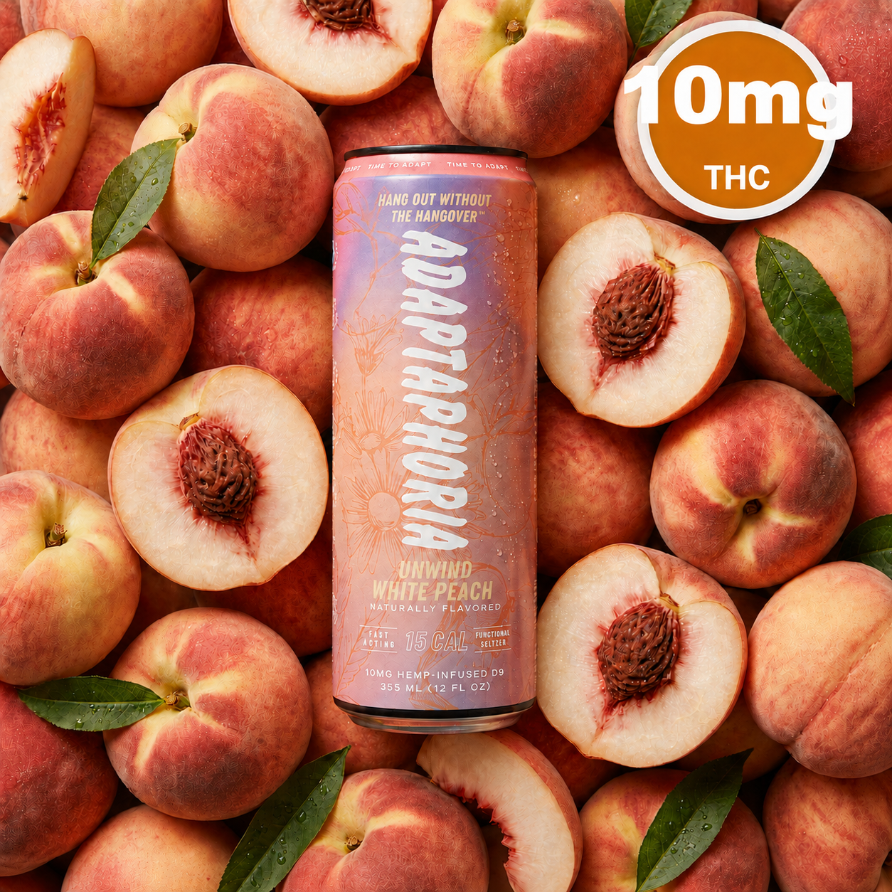 Adaptaphoria Unwind White Peach 10mg functional seltzer can