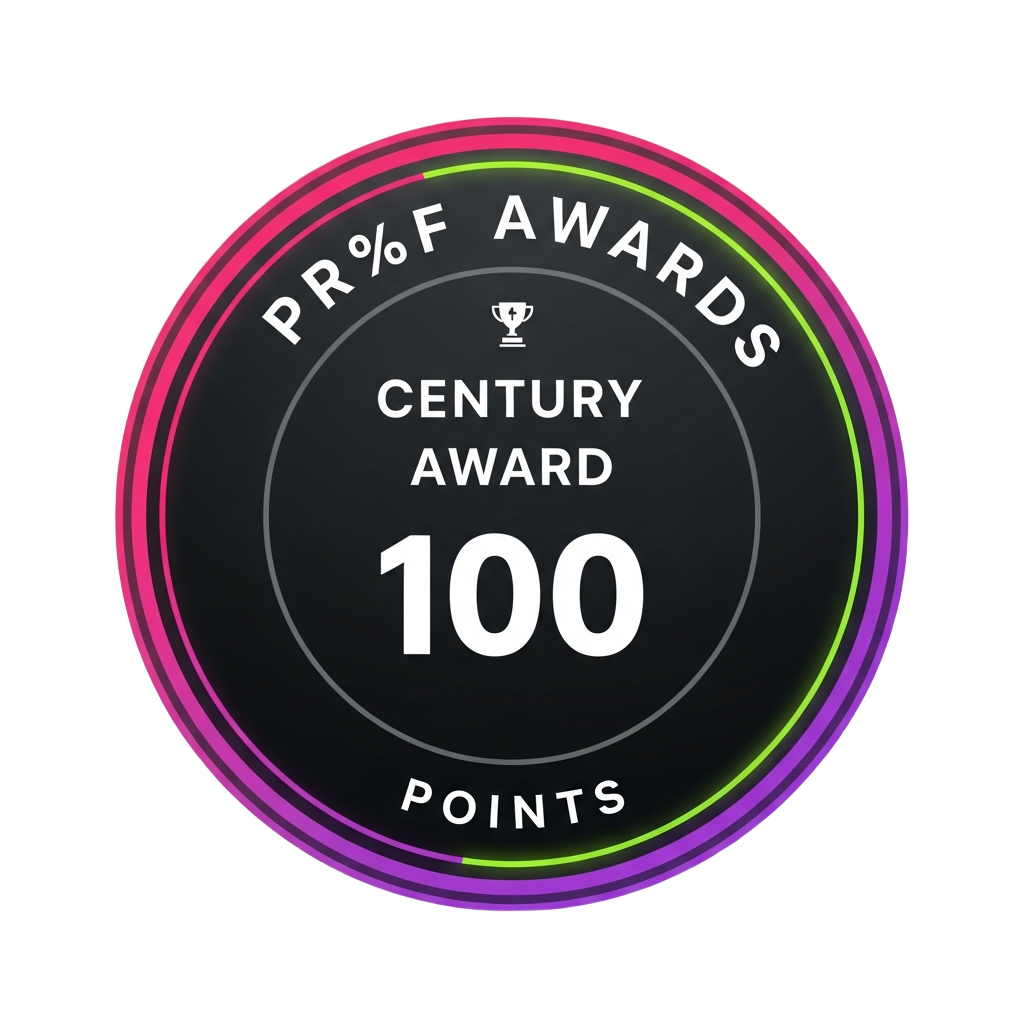 PR%F Awards Century Award - 100 points